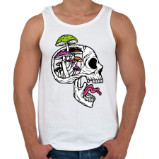PRINTFASHION Gombás koponya - Férfi atléta - Fehér atléta, trikó