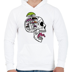 PRINTFASHION Gombás koponya - Férfi kapucnis pulóver - Fehér