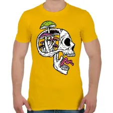PRINTFASHION Gombás koponya - Férfi póló - Sárga férfi póló