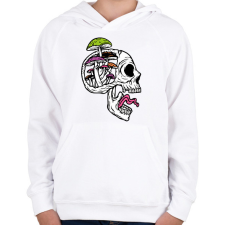 PRINTFASHION Gombás koponya - Gyerek kapucnis pulóver - Fehér gyerek pulóver, kardigán