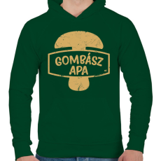 PRINTFASHION Gombász apa ajándék - Férfi kapucnis pulóver - Sötétzöld