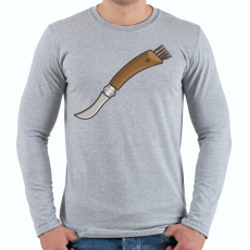 PRINTFASHION Gombász kés - Férfi hosszú ujjú póló - Sport szürke