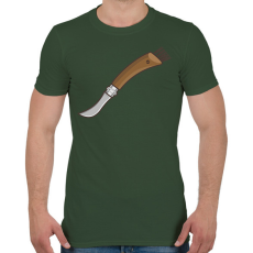 PRINTFASHION Gombász kés - Férfi póló - Katonazöld