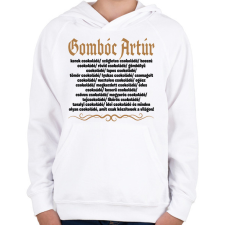 PRINTFASHION Gombóc Artúr és a világ összes csokoládéja - Gyerek kapucnis pulóver - Fehér gyerek pulóver, kardigán