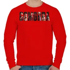 PRINTFASHION Gomorra - Férfi pulóver - Piros férfi pulóver, kardigán