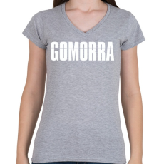 PRINTFASHION Gomorra  - Női V-nyakú póló - Sport szürke