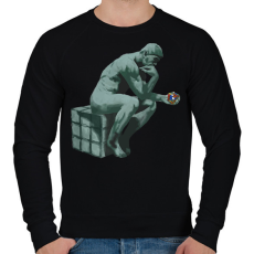 PRINTFASHION Gondolkodás - Férfi pulóver - Fekete