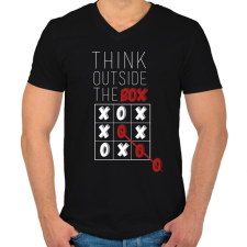 PRINTFASHION Gondolkodj. - Férfi V-nyakú póló - Fekete férfi póló