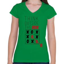 PRINTFASHION Gondolkodj. - Női V-nyakú póló - Zöld női póló