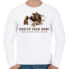 PRINTFASHION Gondolkodom tehát vagyok - Férfi pulóver - Fehér