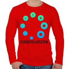 PRINTFASHION Gondolkozom - Férfi hosszú ujjú póló - Piros