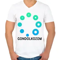 PRINTFASHION Gondolkozom - Férfi V-nyakú póló - Fehér