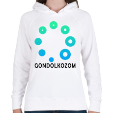 PRINTFASHION Gondolkozom - Női kapucnis pulóver - Fehér