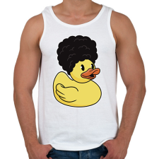 PRINTFASHION Göndör hajú gumikacsa - Férfi atléta - Fehér atléta, trikó