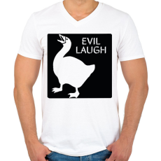PRINTFASHION Gonosz nevetés - Férfi V-nyakú póló - Fehér