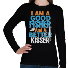 PRINTFASHION Good fisher - Női hosszú ujjú póló - Fekete