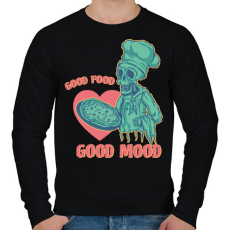 PRINTFASHION Good food, good mood - Férfi pulóver - Fekete