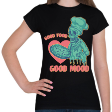 PRINTFASHION Good food, good mood - Női póló - Fekete női póló