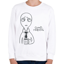 PRINTFASHION Good morning - Jó reggelt kávézás - Gyerek pulóver - Fehér gyerek pulóver, kardigán