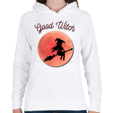 PRINTFASHION Good Witch - Női kapucnis pulóver - Fehér női pulóver, kardigán