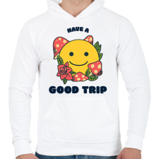 PRINTFASHION goodtrip - Férfi kapucnis pulóver - Fehér férfi pulóver, kardigán