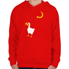 PRINTFASHION Goose Game - Gyerek kapucnis pulóver - Piros gyerek pulóver, kardigán