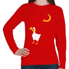PRINTFASHION Goose Game - Női pulóver - Piros női pulóver, kardigán