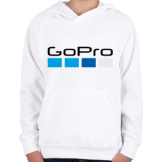 PRINTFASHION GoPro Logó - Gyerek kapucnis pulóver - Fehér