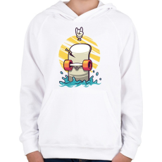 PRINTFASHION Gördeszka  - Gyerek kapucnis pulóver - Fehér