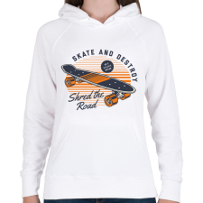 PRINTFASHION Gördeszka  - Női kapucnis pulóver - Fehér női pulóver, kardigán