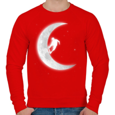 PRINTFASHION Gördeszkás a holdon - Férfi pulóver - Piros