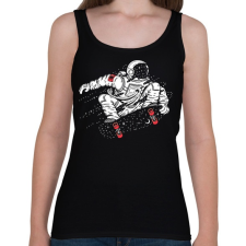 PRINTFASHION Gördeszkás Asztronauta - Női atléta - Fekete női trikó