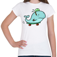 PRINTFASHION Gördeszkás bálna - Női póló - Fehér