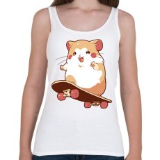 PRINTFASHION Gördeszkás hörcsög - Női atléta - Fehér