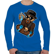 PRINTFASHION Gördeszkás kémikus - Férfi hosszú ujjú póló - Királykék férfi póló