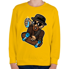 PRINTFASHION Gördeszkás kémikus - Gyerek pulóver - Sárga