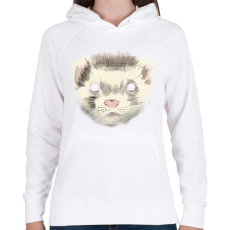 PRINTFASHION Görény fej - Női kapucnis pulóver - Fehér