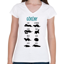 PRINTFASHION Görény - Női V-nyakú póló - Fehér női póló