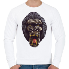 PRINTFASHION Gorilla arc - Férfi pulóver - Fehér