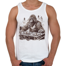 PRINTFASHION Gorilla DJ - Férfi atléta - Fehér atléta, trikó