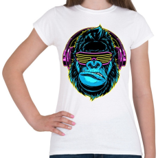 PRINTFASHION Gorilla DJ - Női póló - Fehér