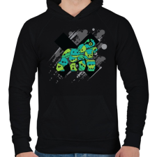 PRINTFASHION Gorilla Faces - Férfi kapucnis pulóver - Fekete férfi pulóver, kardigán