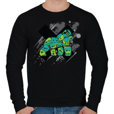 PRINTFASHION Gorilla Faces - Férfi pulóver - Fekete