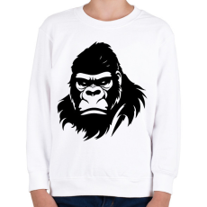 PRINTFASHION Gorilla fej - Gyerek pulóver - Fehér