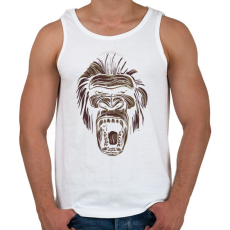 PRINTFASHION Gorilla fej - sötét alapra - Férfi atléta - Fehér