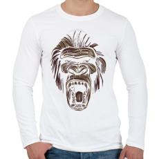 PRINTFASHION Gorilla fej - sötét alapra - Férfi hosszú ujjú póló - Fehér