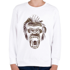 PRINTFASHION Gorilla fej - sötét alapra - Gyerek pulóver - Fehér gyerek pulóver, kardigán