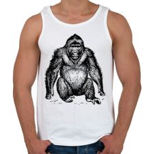 PRINTFASHION Gorilla - Férfi atléta - Fehér atléta, trikó