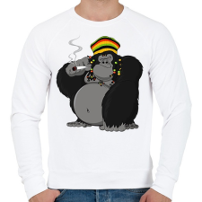 PRINTFASHION Gorilla - Férfi pulóver - Fehér férfi pulóver, kardigán