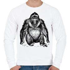 PRINTFASHION Gorilla - Férfi pulóver - Fehér férfi pulóver, kardigán